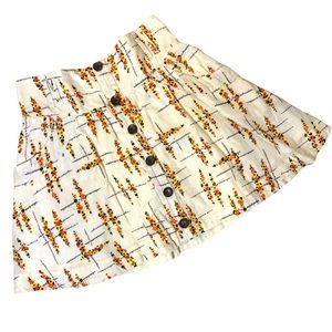 Free People Floral Hatch Button Front Mini Skirt MEDIUM with Pockets